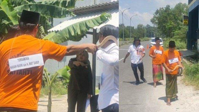 Rekonstruksi reka adegan carok 4 vs 2 di Bangkalan Madura, 38 adegan diperagakan, sungkem pada ibu penanda pecahnya carok Madura.