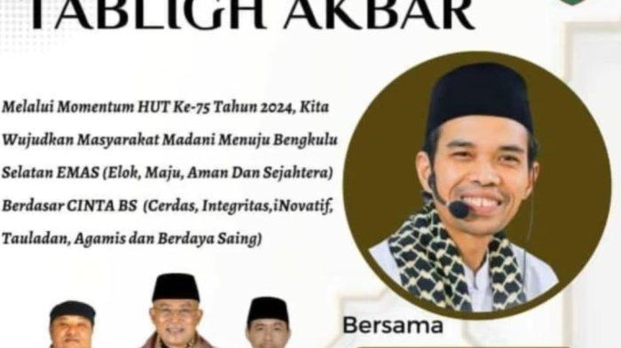 Hasil jepretan layar selebaran tabligh akbar Ustad Abdul Somad.