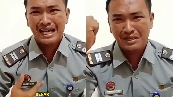 Tangis Robby Adriansyah petugas Lapas Tanjung Raja, Ogan Ilir.