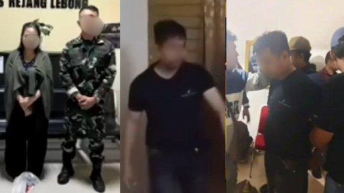 PENGGEREBEKAN PASANGAN SELINGKUH – Tangkapan layar dari video viral penggerebekan di salah satu penginapan di Rejang Lebong. Seorang oknum polisi dan pegawai bank digerebek oleh suami sah di sebuah vila kawasan Curup, diduga sedang berselingkuh.