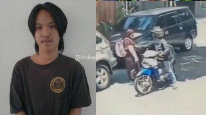 Tangkap layar video rekaman CCTV saat Alfarel Lazuardi melancarkan aksi begal payudara terhadap siswi-siswi SMP di Semarang.