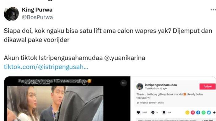 Viral sosok Yuanikarina pamer nonton konser Bruno Mars bareng Gibran, bebas antri hingga tidak bayar tol.