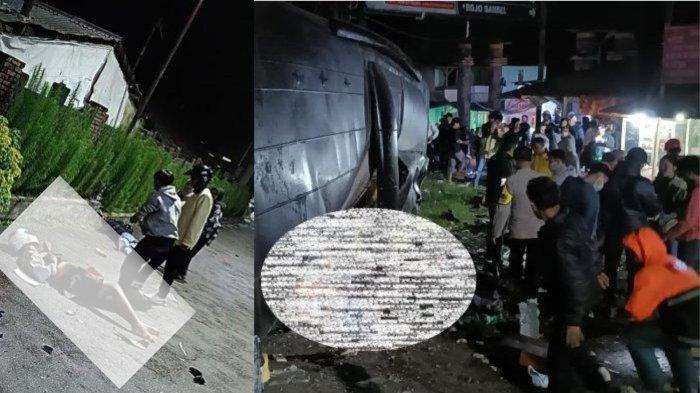 Detik-detik terjadinya kecelakaan maut yang terjadi antara bus pengangkut pelajar dengan dua unit sepeda motor di Kabupaten Subang Jawa Barat, Sabtu (11/5/2024) petang.