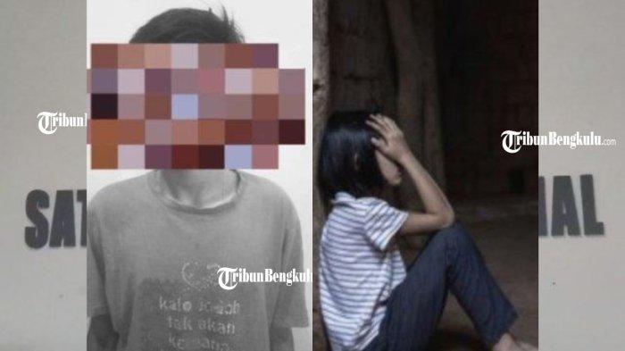 Kolase foto kakak kandung (kiri) dan ilustrasi korban (kanan). Fakta mengejutkan terungkap dari kasus ibu jual putri kandung, ternyata korban pernah disetubuhi kakak kandung.