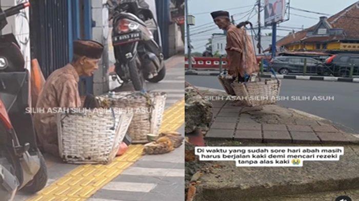 Abah Iman penjual pisang di Bogor pikul keranjang setiap hari tanpa alas kaki