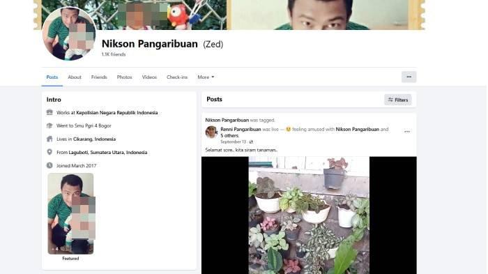 Akun media sosial Aipda Nikson Pangaribuan (41), polisi bunuh ibu kandung di Bogor jadi sorotan netizen.