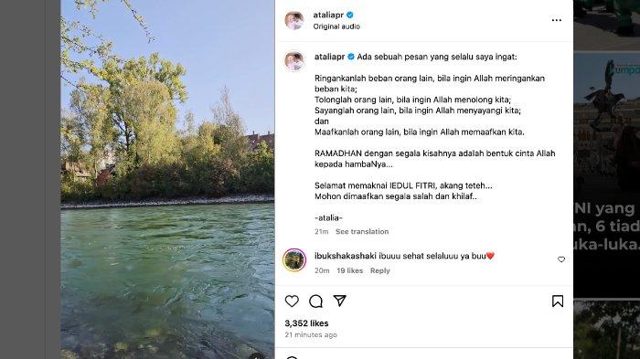 LEBARAN ATALIA PRARATYA - Anggota DPR RI Atalia Praratya tidak memposting foto dengan suaminya, Ridwan Kamil di momen lebaran Idul Fitri 2025.