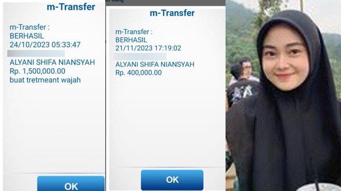 Wahyu membeberkan bukti transfer ke Alya dengan jumlah beragam