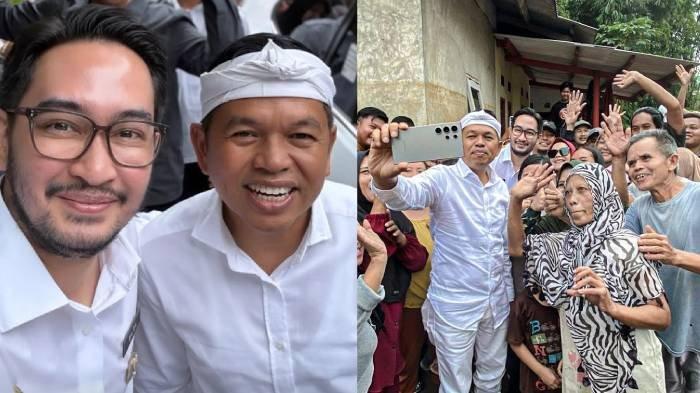 BANJIR DI BANDUNG BARAT - Bupati Bandung Barat Ritchie Ismail alias Jeje Govinda terlihat bingung saat ditanya Gubernur Jawa Barat Dedi Mulyadi soal jumlah rumah warganya.