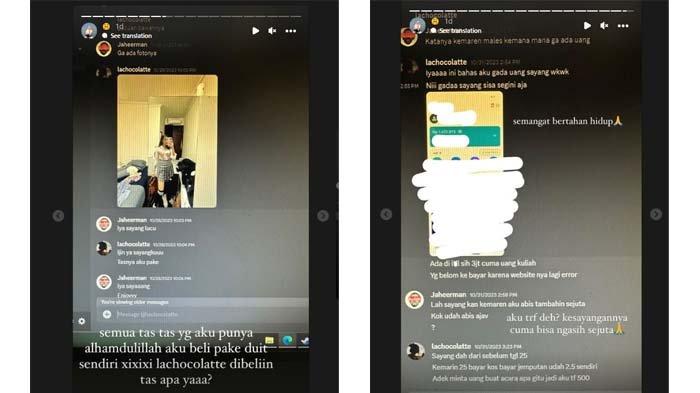 Chat pramugari dengan pilot suami Ira Nandha (Insta Story Ira Nandha)