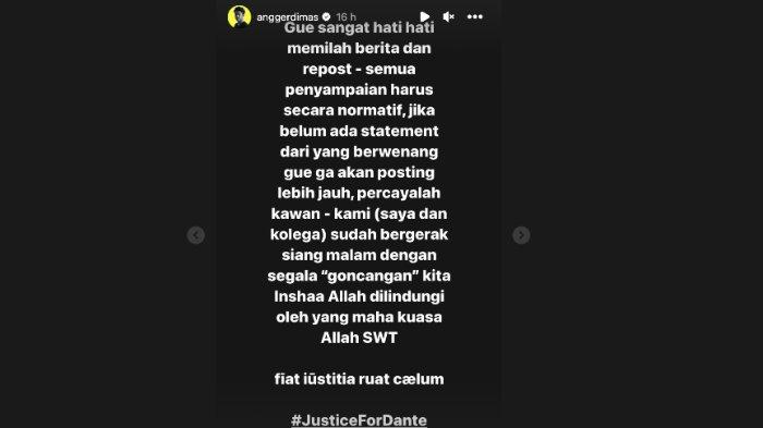 DJ Angger Dimas membongkar adanya tekanan saat mengungkap kasus kematian putranya, Raden Andante Khalif Pramudityo.