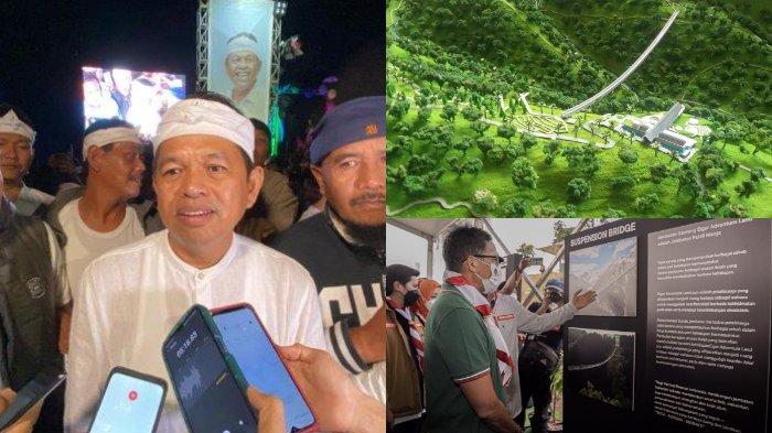 JEMBATAN GANTUNG TERPANJANG - Dedi Mulyadi, Gubernur Jawa Barat terpilih terpukau mendengar Kabupaten Bogor punya jembatan gantung terpanjang se Asia Tenggara.