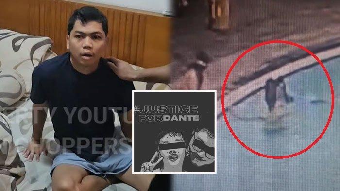 Detik-detik anak Tamara Tyasmara, Dante (6) ditenggelamkan di dalam kolam renang terekam CCTV. (Kolase Youtube)