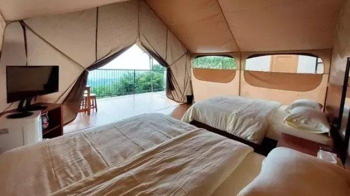 Lokasi hotel di Bogor ini berada di kawasan dataran tinggi. Sehingga Edelweiss Family Glamping menjanjikan pemandangan alam yang indah dengan fasilitas yang lengkap dan mewah.