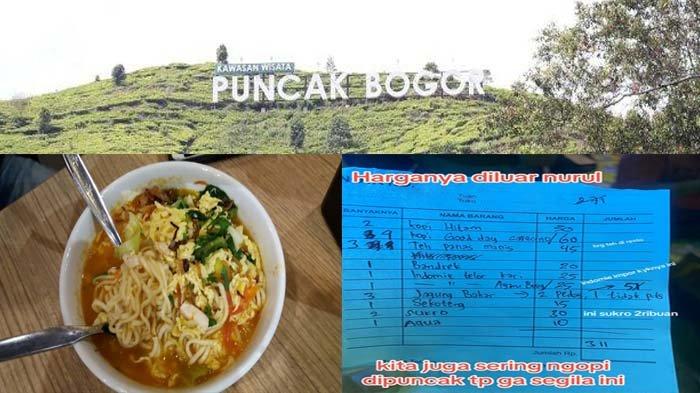 Harga makanan di Puncak Bogor