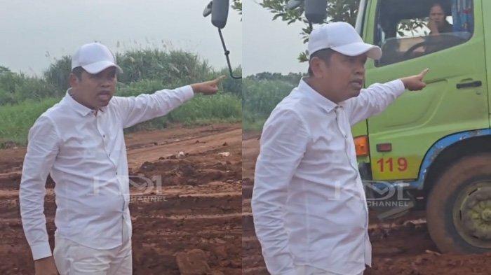 Tangkapan layar unggahan akun TikTok KDM, Jumat (18/4/2025). Gubernur Jawa Barat, Dedi Mulyadi, ngamuk ketika melihat kondisi jalan yang kotor karena banyak tanah imbas aktivitas truk tambang.