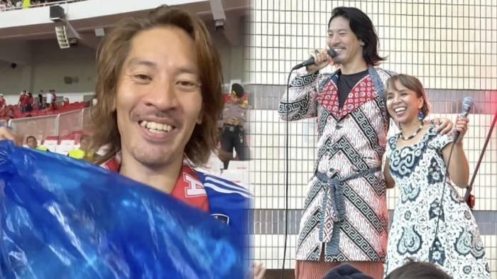Sosok Hiroaki Kato, suporter Jepang yang kumpulkan sampah di GBK usai pertandingan Timnas Indonesia-Jepang ternyata suami penyanyi Indonesia