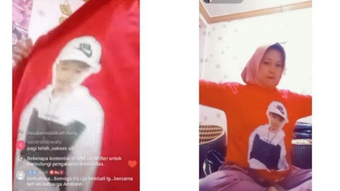 Tangkapan layar - Siti menawarkan kaos bergambar Sha Wang yang dijual di akun TikToknya.