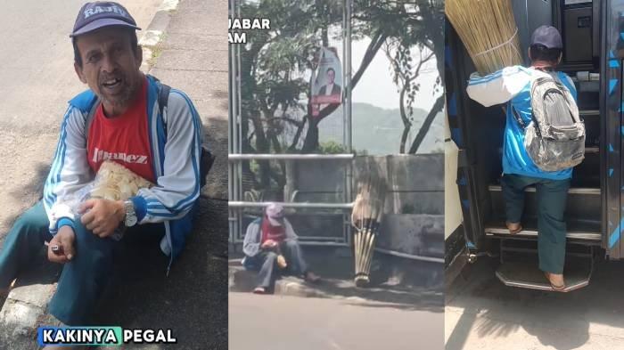 Kakek penjual sapu viral di media sosial karena terkulai lemas di pinggir jalan, rupanya ia kelelahan dan belum makan.