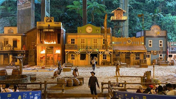 Keseruan atraksi Cowboy Show di Taman Safari Indonesia (TSI) Bogor, Kamis (29/5/2025).