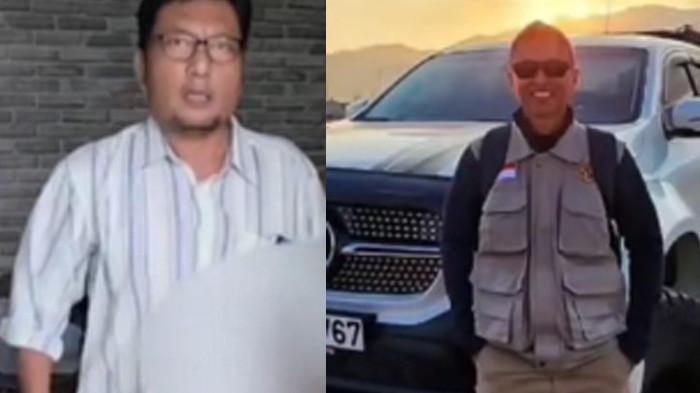 KASUS KEMATIAN ARYA DARU - Tangkapan layar ketika penjaga kos masuk kamar Daru (kiri). Foto Arya Daru Pengayunan semasa hidup (kanan). Ketakutan Penjaga Kos Lihat Diplomat Arya Daru Terlilit Lakban Kuning