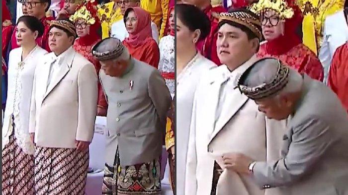 Menteri Basuki Iseng Cari Saku di Beskap Saat HUT RI, Erick Thohir Maklum : Kalau Pak Bas Anteng Berarti Ada yang Salah