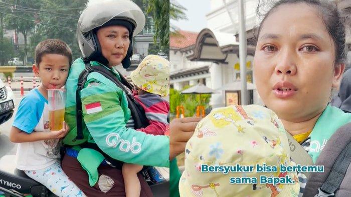 Nasib Pilu Driver Ojek Online yang Bawa 2 Anak, bantu suami cari order, Sudah Terima motor dari Erick Thohir?