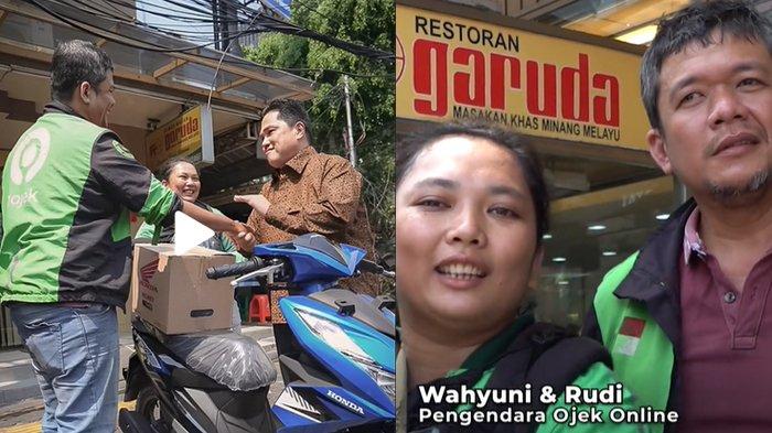 Wahyuni Ibu Driver Ojek Online yang Bawa 2 Anak Akhirnya Dapat Motor dari Erick Thohir