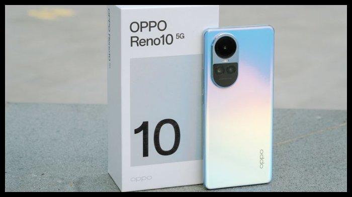 Oppo Reno10 5G dan box kemasannya.
