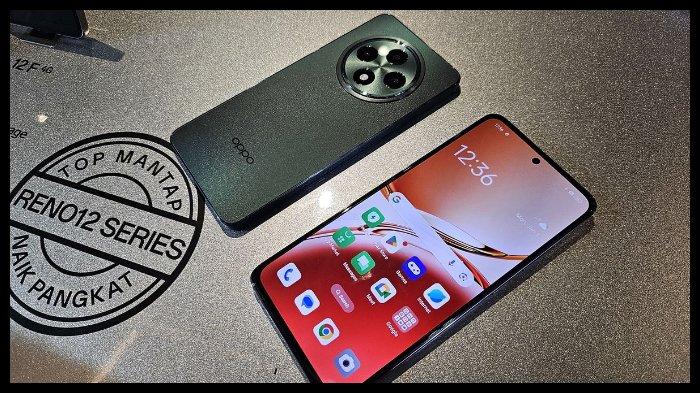 Oppo Reno12 F 5G varian Olive Green saat resmi dirilis di Indonesia pada Jumat (9/8/2024)