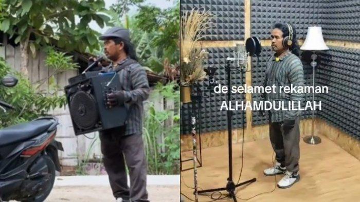 Pak Slamet, pengamen asal Grobogan viral di media sosial karena suara khasnya.
