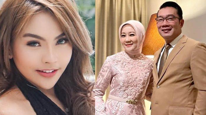 ISU SELINGKUH RIDWAN KAMIL - Kolase foto Lisa Mariana, serta Ridwan Kamil dan istrinya, Atalia Praratya.