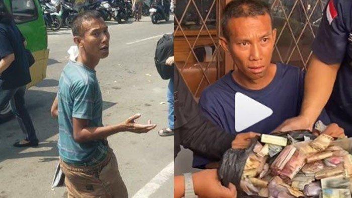 Erik, pengemis kaya raya di Kota Bogor ini rupanya cukup jeli dengan uang puluhan juta miliknya. Ia selalu membawa uangnya itu kemana-mana.