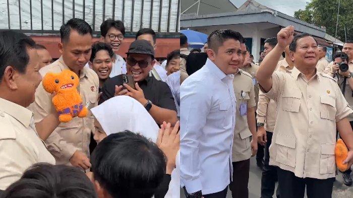 Presiden Prabowo Subianto saat meninjau pelaksanaan program makan bergizi gratis (MBG) di SDN Kedung Jaya 2, Kecamatan Tanah Sareal, Kota Bogor, Senin (10/2/2025).