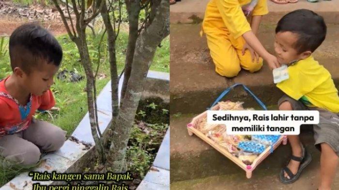 Rais, bocah difabel jualan ciki sebelum berangkat sekolah.