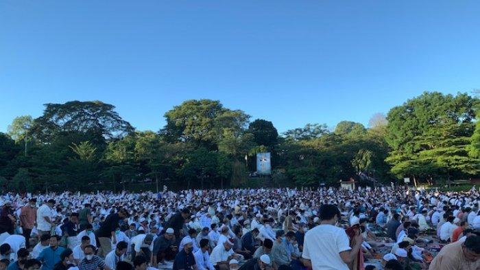 Ribuan Jamaah Muhammadiyah Kota Bogor Padati Lapangan Sempur untuk Shalat Idul Adha 2022, Sabtu (9/7/222).
