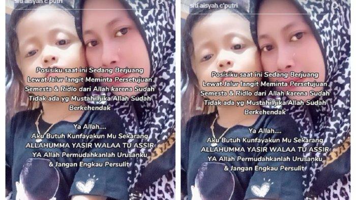 Tangkapan layar - Postingan Siti mantan TKW yang mengirmkan doa dan harapan agar Sha Wang dapat kembali bersama.