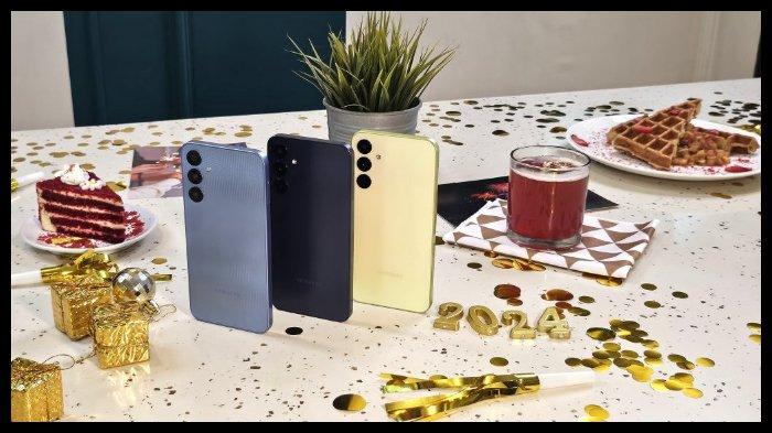 Samsung Galaxy A25 5G warna Blue, Black Blue, dan Yellow.