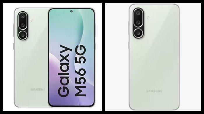 HP SAMSUNG TERBARU - Kolase Samsung Galaxy M56 5G warna Light Green. Smartphone ini diluncurkan di India dan akan tersedia di pasaran setempat mulai 23 April 2025 mendatang.