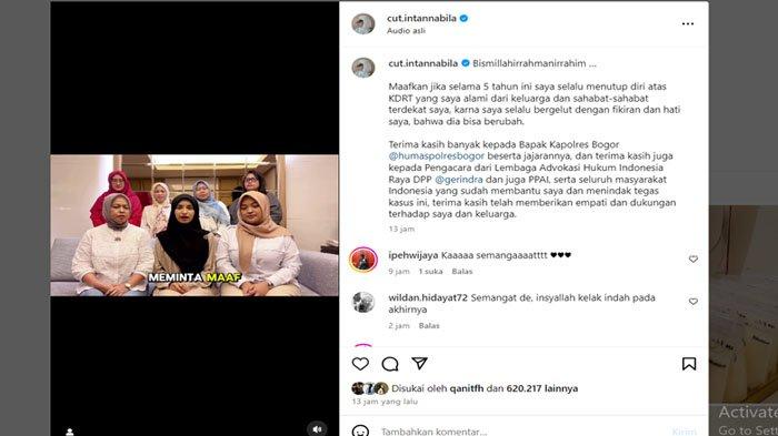 Selebgram Cut Intan Nabila saat mengurai kasusnya sambil menangis