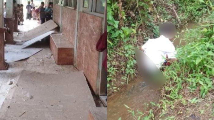 Sekolahnya tak tersedia toilet, seorang siswa SD di Kecamatan Jasinga, Kabupaten Bogor, terpaksa BAB di selokan