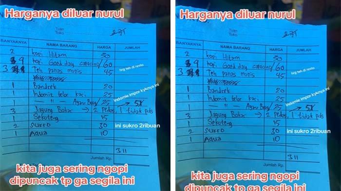 Viral harga makanan di warung jadi mahal, es teh 45 ribu