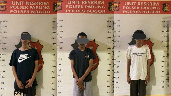 Tiga remaja berinisial A (15), MD (16) dan AH (17) diamankan Polsek Parung karena menyerang pengendara motor ayah dan anak di Desa Parigimekar, Kecamatan Ciseeng, Kabupaten Bogor.
 