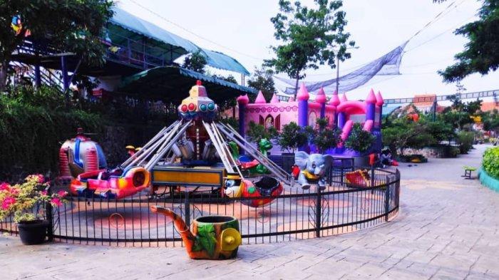 Berbagai wahana permainan yang bisa dicoba oleh anak-anak di tempat wisata Taman Prawatasari Cianjur.