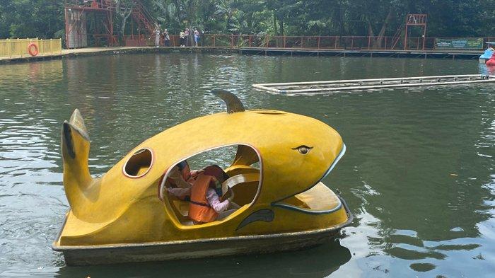 Wahana yang bisa dinikmati wisatawan ketika berkunjung ke Rivera Outbound, Senin (15/4/2024).