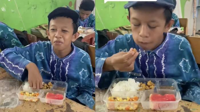 Alvin sangat senang dengan adanya program makan bergizi gratis ini karena untuk makan satu kali sehari saja ia kesusahan