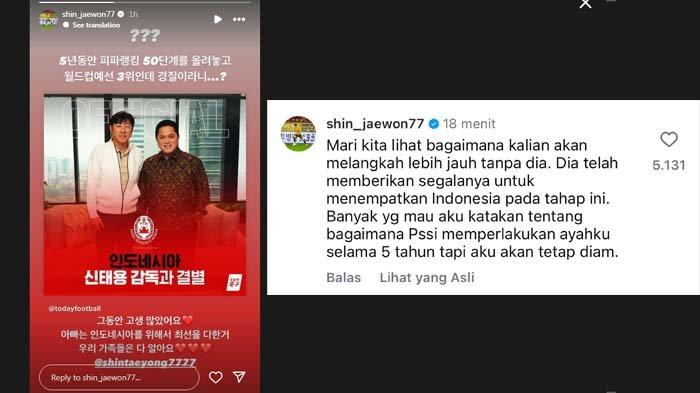Inilah sosok anak Shin Tae-yong yang ngamuk tak terima sang ayah dipecat. Putra Shin Tae-yong, Shin Jae Won mengurai sindiran menohok untuk PSSI.