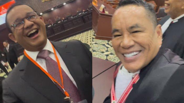 Momen santai saat Anies Baswedan tertawa sembari menyalami Hotman Paris di sidang MK. Kendati berbeda kubu, Anies tetap menghampiri pengacara Prabowo-Gibran termasuk Hotman Paris dan Otto Hasibuan jelang sidang sengketa Pemilu 2024.