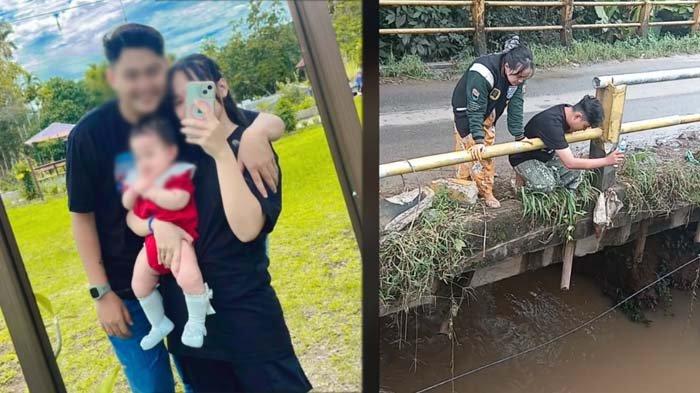 VIRAL BAYI HILANG: Tangkapan layar momen pilu saat orang tua mencari keberadaan bayinya yang hilang selama tiga hari setelah kecelakaan mobil masuk sungai pada Minggu (6/4/2025). Kondisi TKP yakni di sungai disorot netizen.