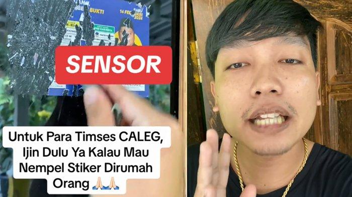 TikTokers bernama Agus tengah viral karena memprotes keras pemasangan stiker caleg di rumahnya sehingga merusak kondisi kaca rumah. Imbas dari aksi protes tersebut, Agus malah disomasi oleh partai pengusung caleg tersebut